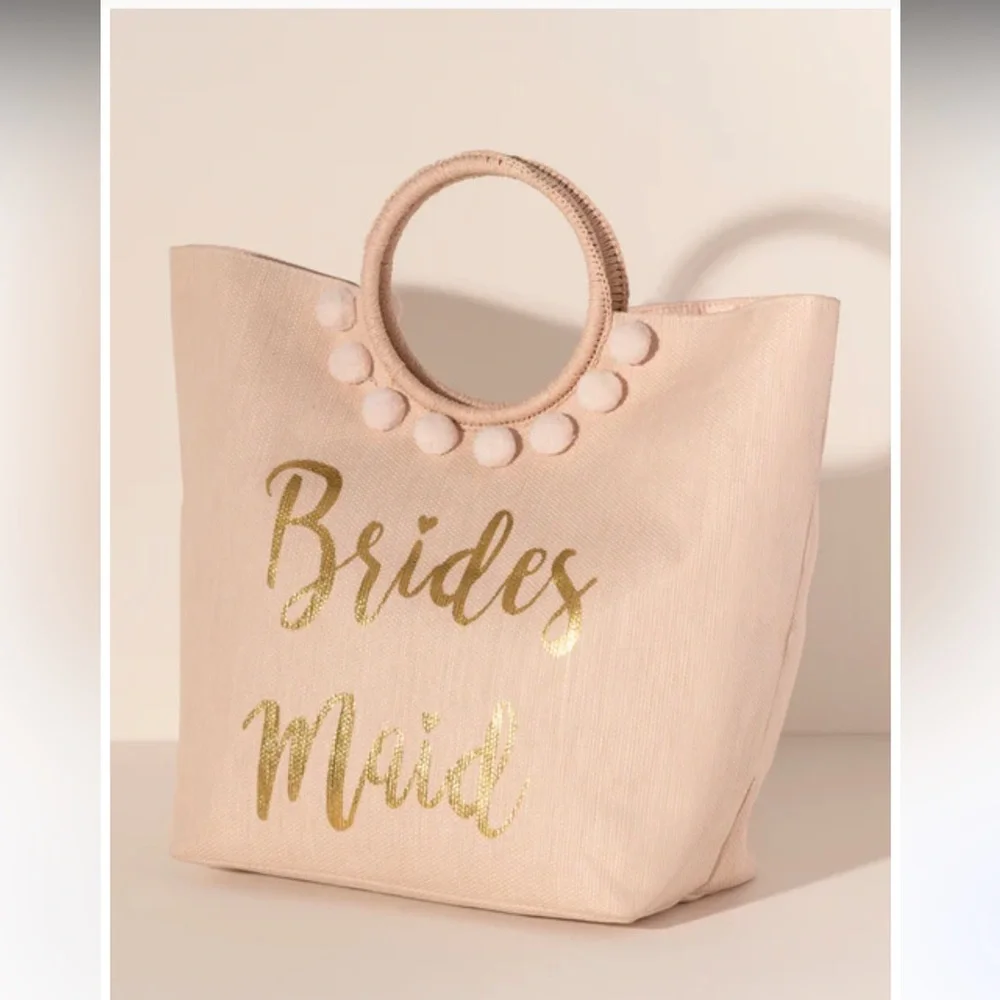 SHIRALEAH pink vegan bridesmaid bachelorette straw beach pool tote bag satchel